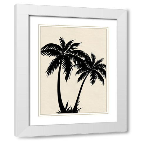 Palm Trees White Modern Wood Framed Art Print with Double Matting by Burney, Yvonne Coleman