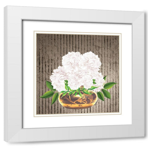 Providence Botanical White Modern Wood Framed Art Print with Double Matting by Burney, Yvonne Coleman