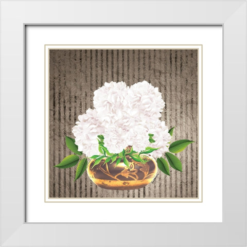 Providence Botanical White Modern Wood Framed Art Print with Double Matting by Burney, Yvonne Coleman