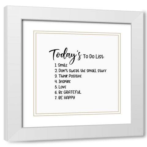 To Do List White Modern Wood Framed Art Print with Double Matting by Burney, Yvonne Coleman