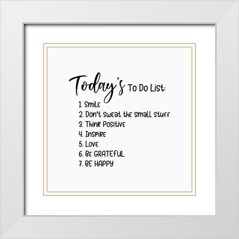 To Do List White Modern Wood Framed Art Print with Double Matting by Burney, Yvonne Coleman