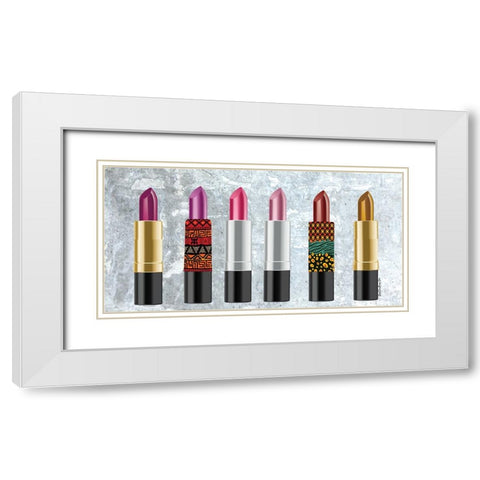 Lipstick Row White Modern Wood Framed Art Print with Double Matting by Burney, Yvonne Coleman