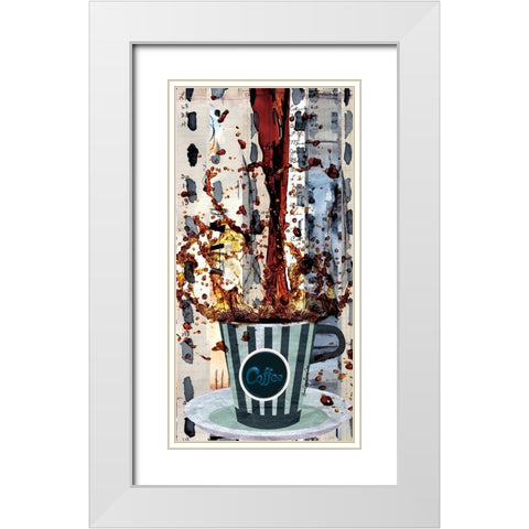 Cup of Coffee White Modern Wood Framed Art Print with Double Matting by Burney, Yvonne Coleman