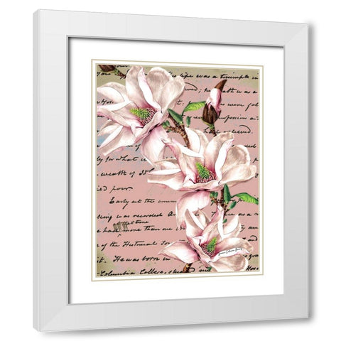 Blooming Pink White Modern Wood Framed Art Print with Double Matting by Burney, Yvonne Coleman