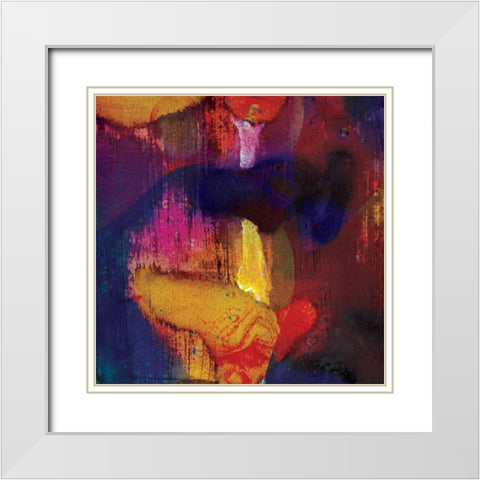 Liquid Drops White Modern Wood Framed Art Print with Double Matting by Burney, Yvonne Coleman