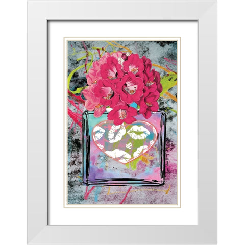 Graffiti White Modern Wood Framed Art Print with Double Matting by Burney, Yvonne Coleman