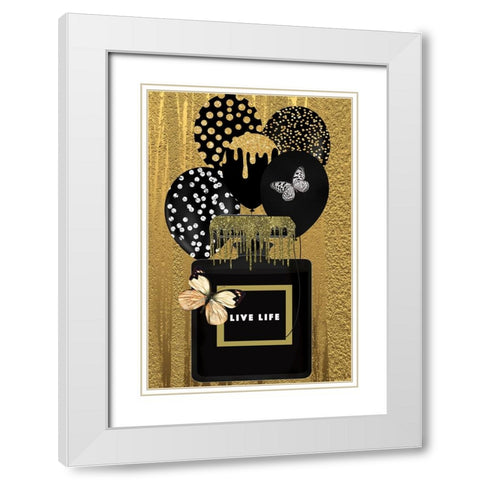 Gold and Black White Modern Wood Framed Art Print with Double Matting by Burney, Yvonne Coleman