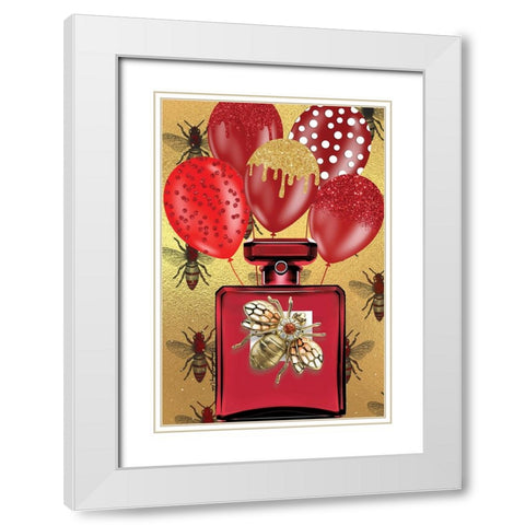 Red Fragrance White Modern Wood Framed Art Print with Double Matting by Burney, Yvonne Coleman
