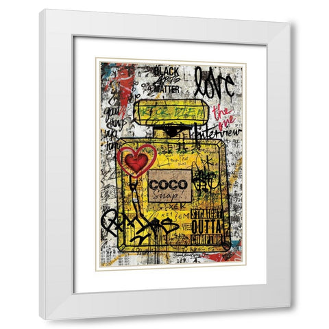 Yellow Joy White Modern Wood Framed Art Print with Double Matting by Burney, Yvonne Coleman