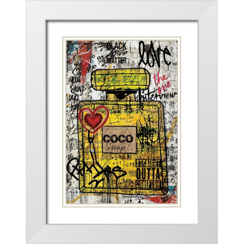 Yellow Joy White Modern Wood Framed Art Print with Double Matting by Burney, Yvonne Coleman