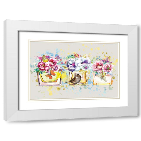 Perfume and Flowers White Modern Wood Framed Art Print with Double Matting by Burney, Yvonne Coleman