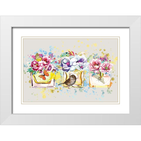 Perfume and Flowers White Modern Wood Framed Art Print with Double Matting by Burney, Yvonne Coleman