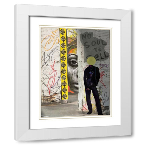 No Soul to Sell White Modern Wood Framed Art Print with Double Matting by Burney, Yvonne Coleman