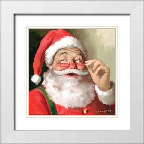 Santa White Modern Wood Framed Art Print with Double Matting by Yellow Cafe