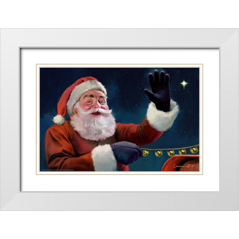 Santas On His Way White Modern Wood Framed Art Print with Double Matting by Yellow Cafe