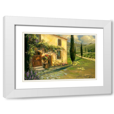 Tuscan Spring White Modern Wood Framed Art Print with Double Matting by Yellow Cafe
