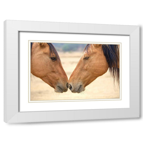 Best Friends White Modern Wood Framed Art Print with Double Matting by Yellow Cafe