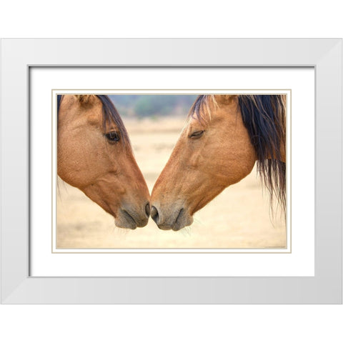 Best Friends White Modern Wood Framed Art Print with Double Matting by Yellow Cafe