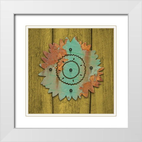 Sunflower White Modern Wood Framed Art Print with Double Matting by Yellow Cafe