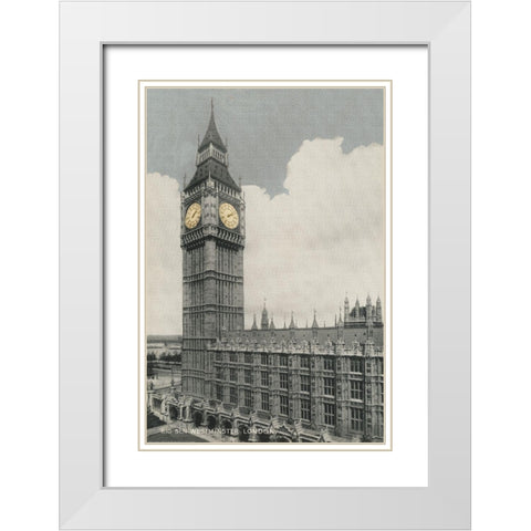 Big Ben White Modern Wood Framed Art Print with Double Matting by Yellow Cafe