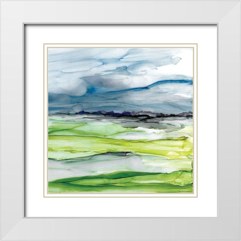 Washed Vistas I White Modern Wood Framed Art Print with Double Matting by Yellow Cafe