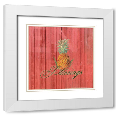 Blessings White Modern Wood Framed Art Print with Double Matting by Yellow Cafe
