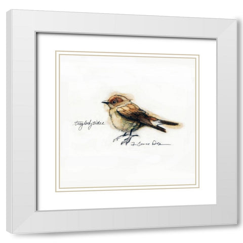 Finch White Modern Wood Framed Art Print with Double Matting by Yellow Cafe