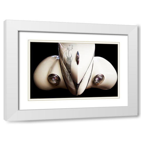Marilyns Reflection White Modern Wood Framed Art Print with Double Matting by Yellow Cafe