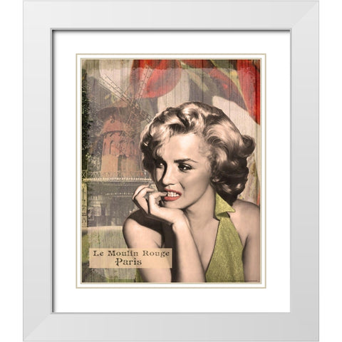 The Thinker White Modern Wood Framed Art Print with Double Matting by Yellow Cafe