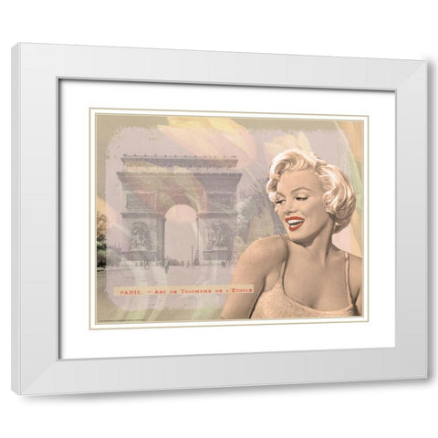 Marilyn Triomphe White Modern Wood Framed Art Print with Double Matting by Yellow Cafe