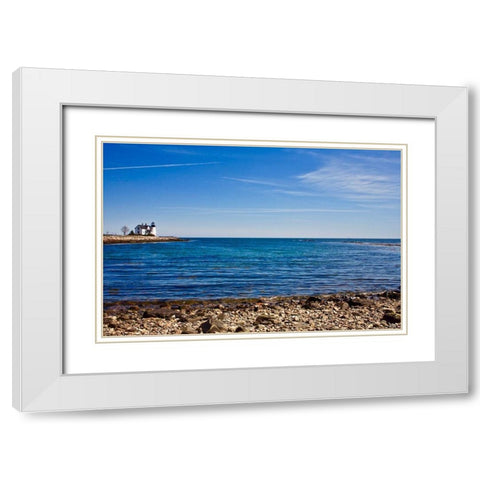 From a Distance White Modern Wood Framed Art Print with Double Matting by Yellow Cafe