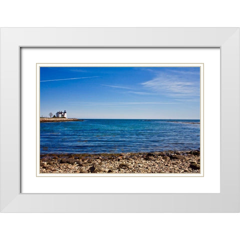 From a Distance White Modern Wood Framed Art Print with Double Matting by Yellow Cafe