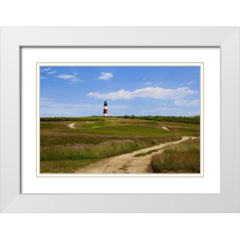 Lighthouse IV White Modern Wood Framed Art Print with Double Matting by Yellow Cafe