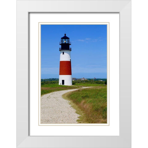 Lighthouse VIII White Modern Wood Framed Art Print with Double Matting by Yellow Cafe