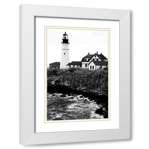 Black and Lighthouse White Modern Wood Framed Art Print with Double Matting by Yellow Cafe