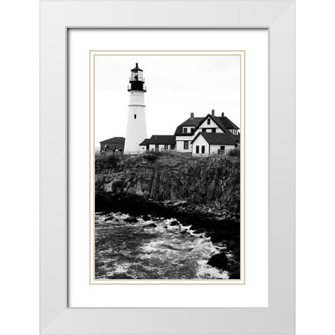 Black and Lighthouse White Modern Wood Framed Art Print with Double Matting by Yellow Cafe