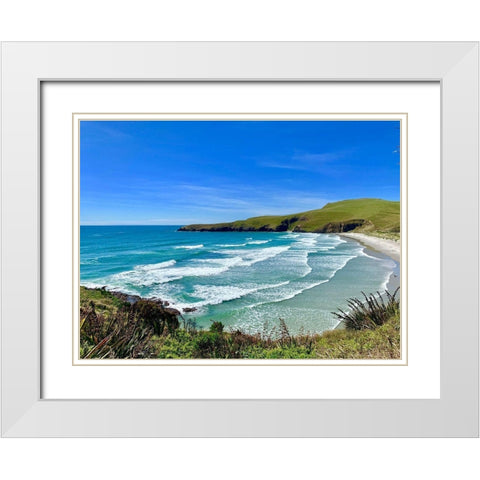 Coastline White Modern Wood Framed Art Print with Double Matting by Yellow Cafe