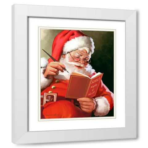 Naughty and Nice White Modern Wood Framed Art Print with Double Matting by Yellow Cafe