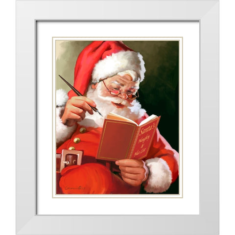 Naughty and Nice White Modern Wood Framed Art Print with Double Matting by Yellow Cafe