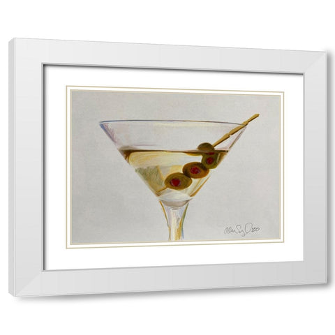 Martini Time II White Modern Wood Framed Art Print with Double Matting by Yellow Cafe