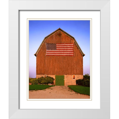 Americana Barn White Modern Wood Framed Art Print with Double Matting by Yellow Cafe