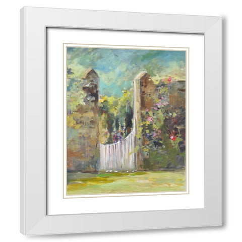 Garden Door White Modern Wood Framed Art Print with Double Matting by Yellow Cafe