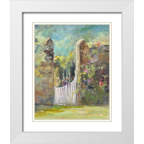Garden Door White Modern Wood Framed Art Print with Double Matting by Yellow Cafe