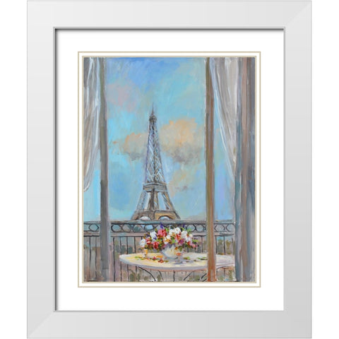 Tower View White Modern Wood Framed Art Print with Double Matting by Yellow Cafe