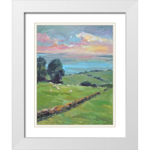 Fields of Green White Modern Wood Framed Art Print with Double Matting by Yellow Cafe