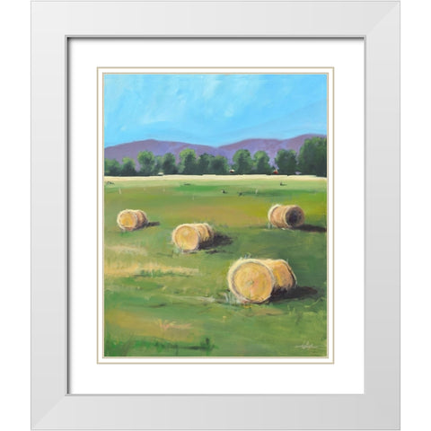 Hay Rolls White Modern Wood Framed Art Print with Double Matting by Yellow Cafe