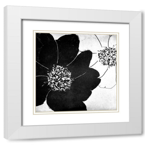 Peony Party White Modern Wood Framed Art Print with Double Matting by Sommers, Mindy