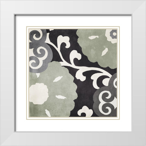 Organica II White Modern Wood Framed Art Print with Double Matting by Sommers, Mindy