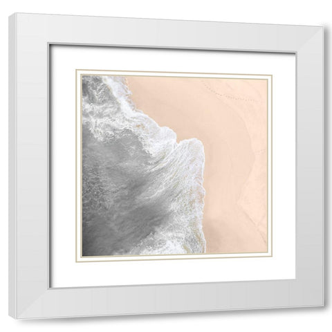 Apricot Shore White Modern Wood Framed Art Print with Double Matting by Sommers, Mindy