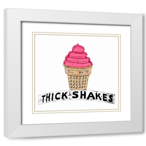 Thick Shakes White Modern Wood Framed Art Print with Double Matting by Sommers, Mindy